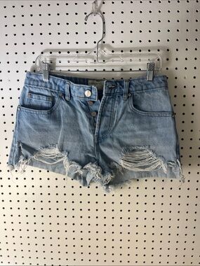 ban•jara Distressed Light Blue Denim Cutoff Shorts